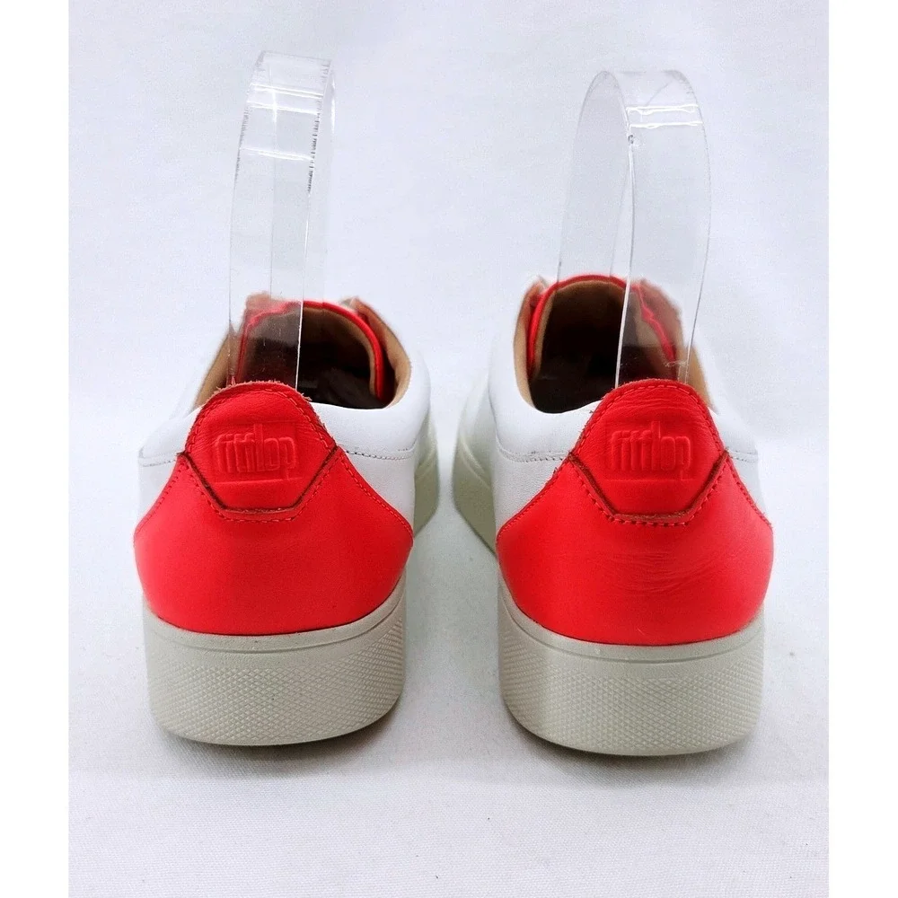 FitFlop Rally Neon-Pop Leather Sneakers‎ - Size 8